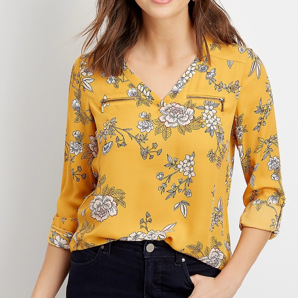 Floral Yellow Blouse